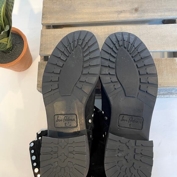 Sam Edelman Deryn Suede Studded Mid Calf Boots In Black Size 8 New - Picture 9 of 10